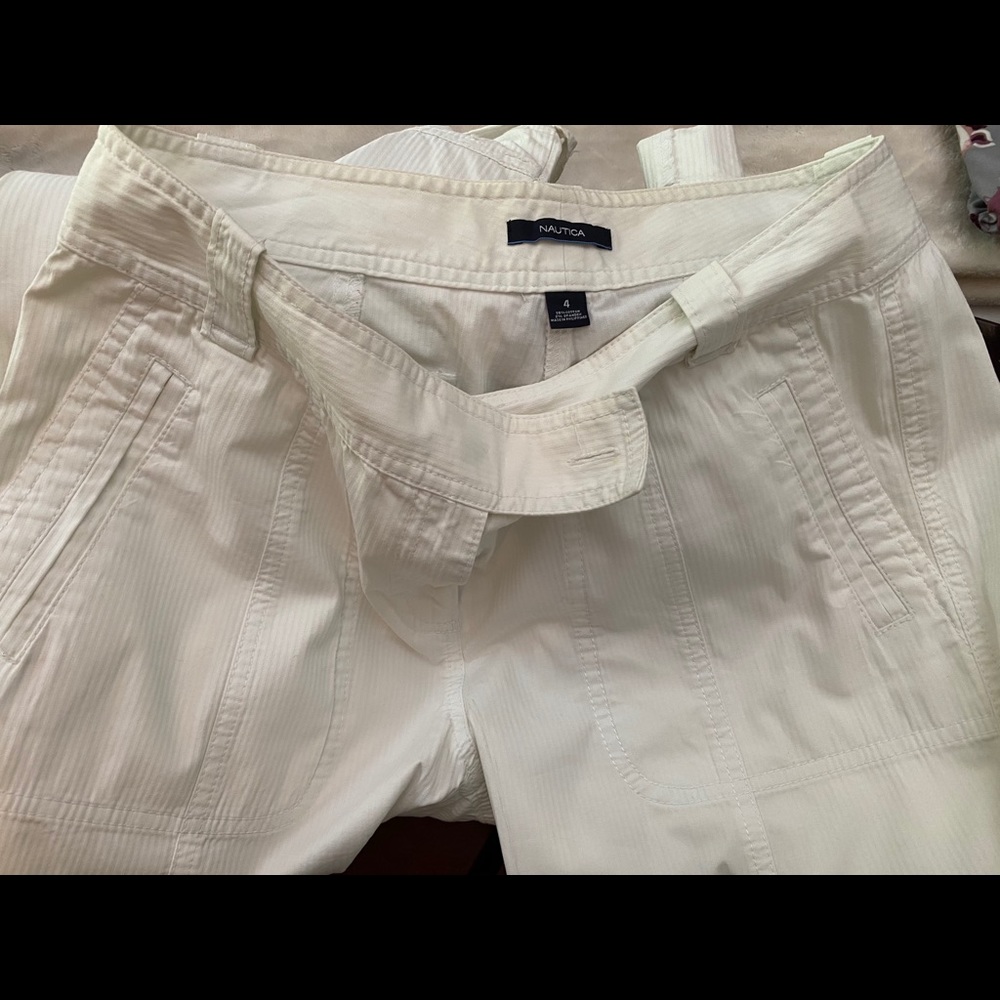 Nautica Women Capri Pants Cotton White Size 4